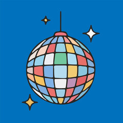 Festive Disco Ball Illustration for Parties and Celebrations