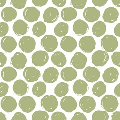 Seamless abstract circle pattern in green tones