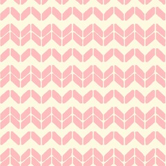 Seamless geometric chevron pattern in pink and cream