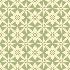 Seamless geometric floral pattern in green tones