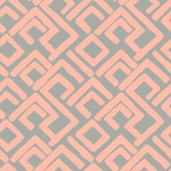 Seamless geometric pattern in pink and gray colors