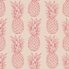 Seamless Pineapple Pattern on Light Background
