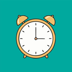 Simple alarm clock illustration, a classic reminder of time and waking up