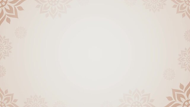 Simple Animation Of Elegant Soft Beige Islamic Floral Mandala Pattern Horizontal Background Design