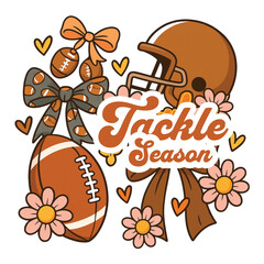 Tackle Season Football Autumn Floral Bow
