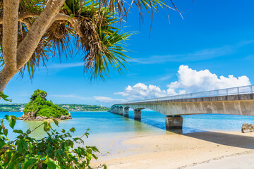 古宇利大橋と沖縄の海 © takusan