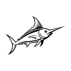 marlin fish mascot logo vector design template modern style