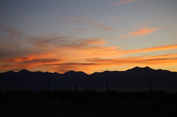 sunset in the mountains