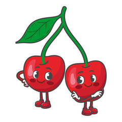 Dancing Cherry Characters Sticker