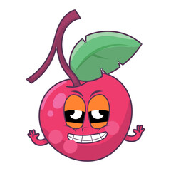 Smiling Cherry Face Sticker