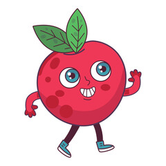 Playful Cherry Character Sticker