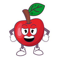 Smiling Cherry Mascot Sticker