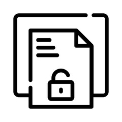 Document showing text and a padlock symbol, ideal for cybersecurity concepts, data protection blogs, and web design elements.
