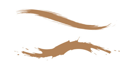 Abstract golden paint smear collection