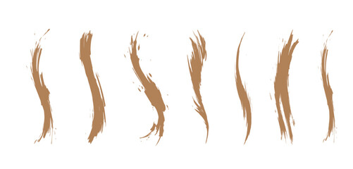 Abstract golden paint smear collection