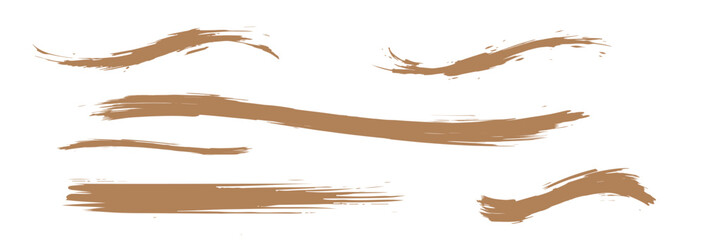 Abstract golden paint brush strokes vector collection