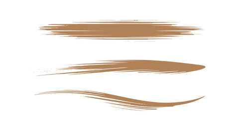 Abstract golden paint brush strokes vector collection