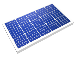 Single Blue Solar Panel 3D Illustration Isolated on Transparent Background | Essential Photovoltaic Module for Eco-Friendly Renewable Energy Production, Sustainable Future, Green Power Generation,
