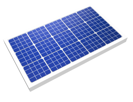 Single Blue Solar Panel 3D Illustration Isolated on Transparent Background | Essential Photovoltaic Module for Eco-Friendly Renewable Energy Production, Sustainable Future, Green Power Generation, - Powered by Adobe