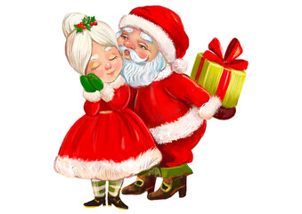 Red Cute Illustrative Christmas Santa Gift