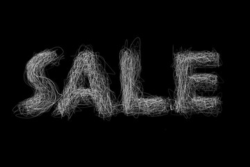 Scribble Hand-Drawn SALE Text Vector - Textured Doodle Promo Message for Commercial, Discount, and E-commerce Design