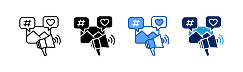 Obraz premium social media marketing icon set multiple style collection
