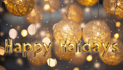 Warm Golden Bokeh Lights Background for Celebration, Holiday, or Festive Marketing