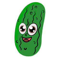 Cartoon Cucumber Character Vector