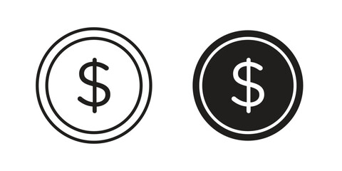 Dollar icon design element, vector illustration. Editable vector collections.