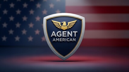 Professional illustration agent american government intelligence agent clean modern visual style security protection authority concept for corporate branding