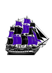 Sailing Ship Silhouette © BlackStarCreations