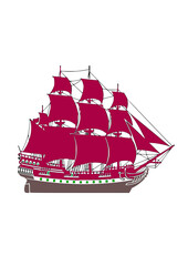 Sailing Ship Silhouette © BlackStarCreations