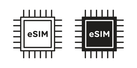 ESIM icon design element, vector illustration. Editable vector collections.