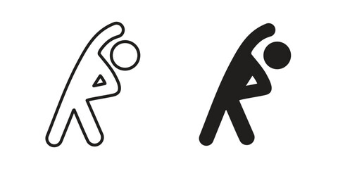 Fitness exercise icon design element, vector illustration. Editable vector collections.