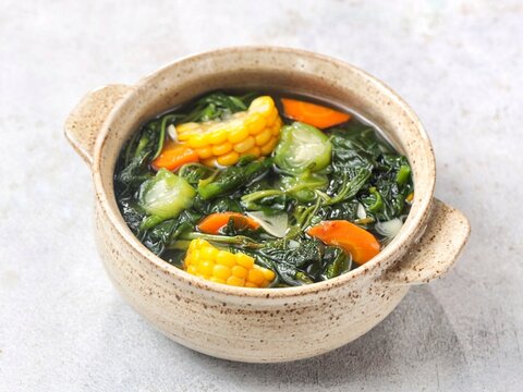 Sayur bayam bening or spinach clear vegetable in bowl