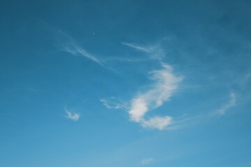 Seahorse Cloud Formation in Blue Sky - Dreamy Sky Shape, Nature's Art