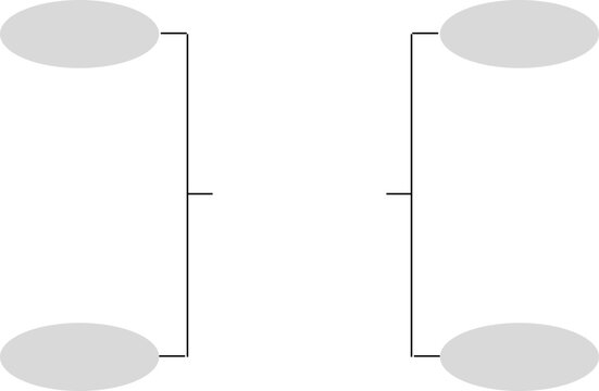 Simple 4 Teams Tournament Bracket Template with Oval Shapes for Sports and Competition Layout