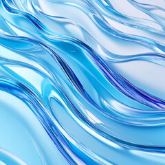 鮮やかな青いガラスのラインと光沢。通信ネットワークや情報の流れを表現したビジネス用3D背景。 (Vivid blue glass lines and gloss. Business 3D background expressing communication networks and information flow.)