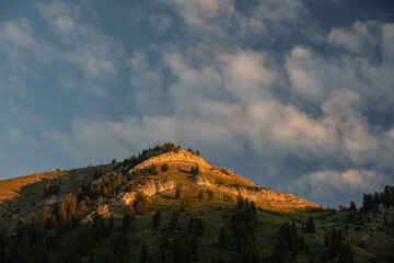Rock Outcropping On Survey Peak Warms In The Morning Light