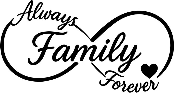 hand draw vector illustration  line art  love family forever design