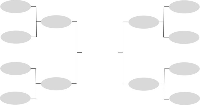 8 Team Tournament Bracket Template with Oval Stages and Empty Final Slot for Sports or Competition Infographic