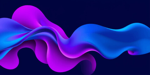 Abstract black background design with flowing blue and purple smoke waves, light energy, and artistic texture pattern