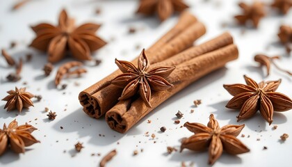 Cinnamon Sticks and Star Anise &ndash; Aromatic Spices Macro Photography