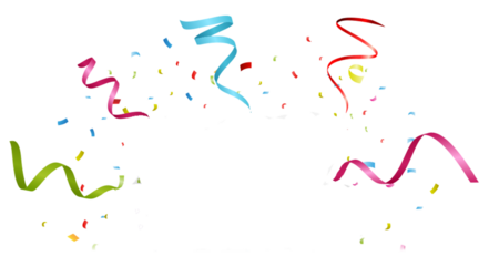 Abstract Colorful Mosaic Shapes on White Background isolated on a transparent background