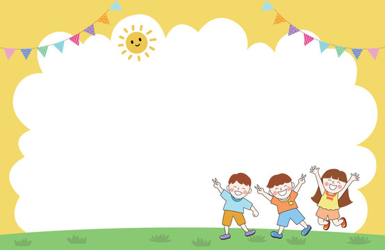 a frame with children