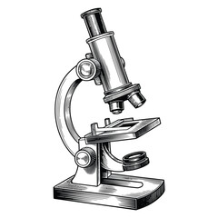 Detailed illustration of a vintage microscope a tool for scientific observation