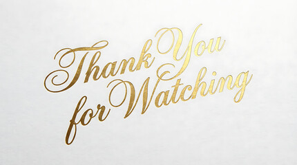 Elegant Gold Script Thank You for Watching Message 3.