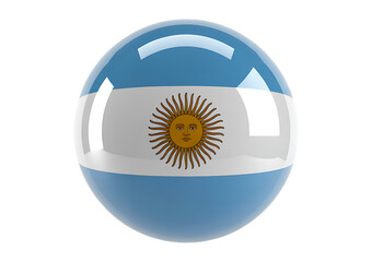Argentina flag sphere isolated, national symbol of South American country for sports and patriotic themes