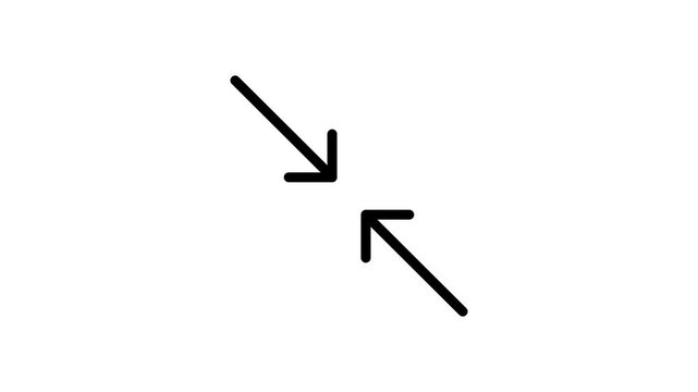 Animated Minimize Or Shrink Arrows Icon Loop.