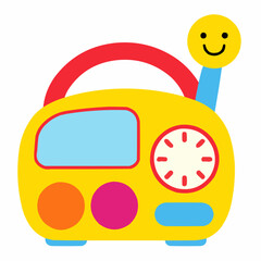 Children’s Toy Radio Flat Vector

